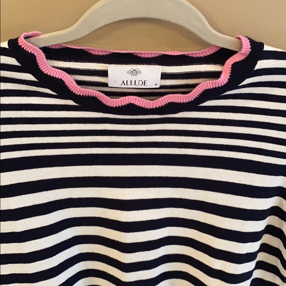 Allude Striped Tee Shirt Size Medium - Picture 2 of 8